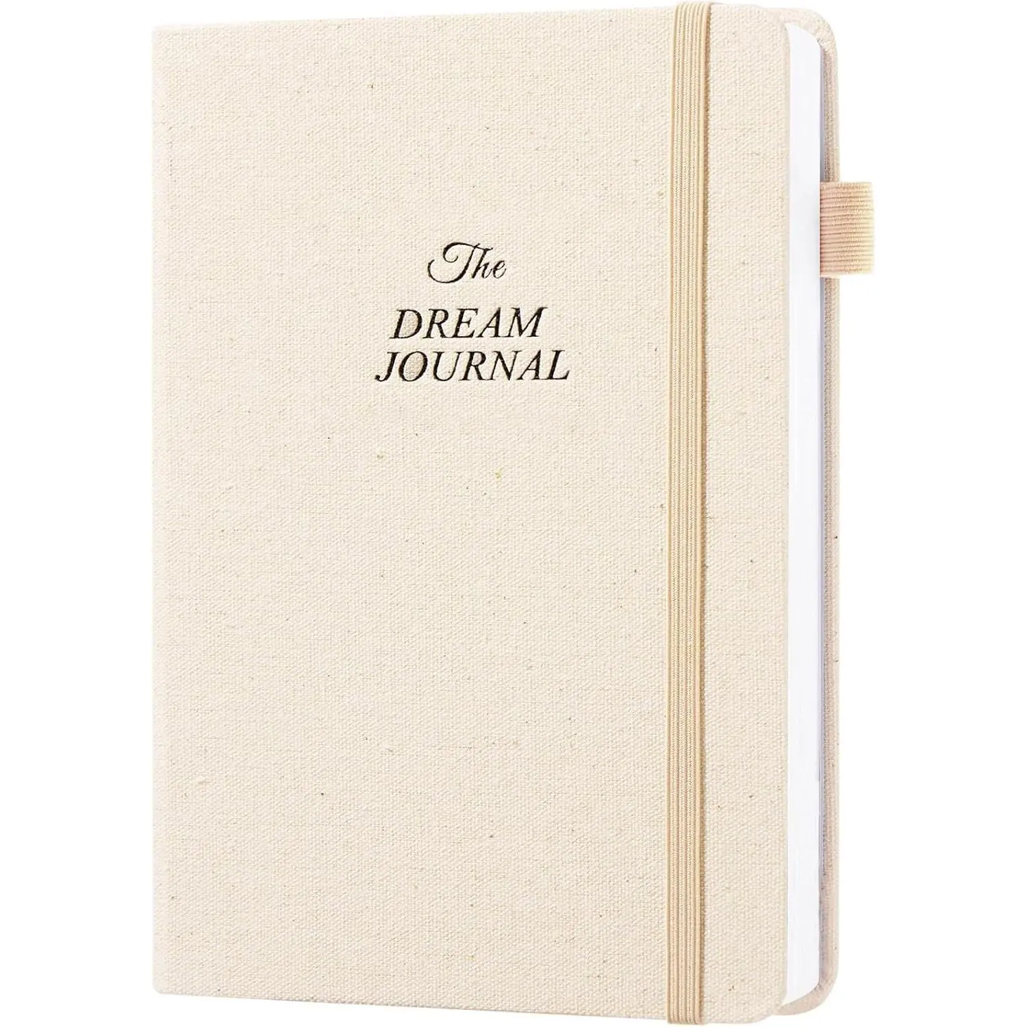 Hardcover Guided Dream Journal with Prompts Inside, Beige Office Personal Organizer for Dream Tracking, Sleep-Time Thought Recording & Interpretation, Ideal for Women