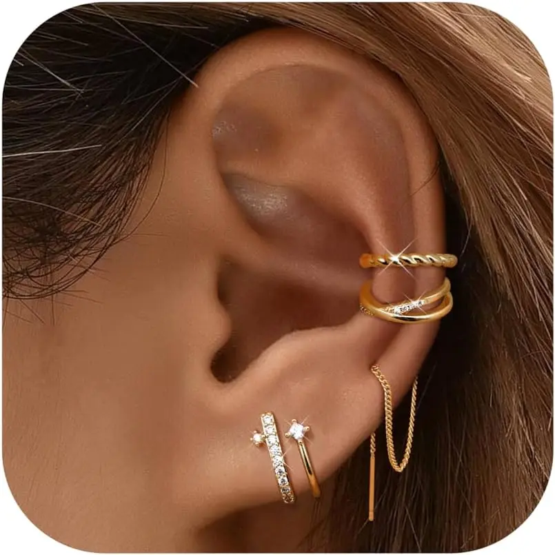 Ear Cuff Earrings for Women Non  14K  Plated Ear Cuff for Non Pierced Ears Clip  Cartilage Earring Dainty  Earrings