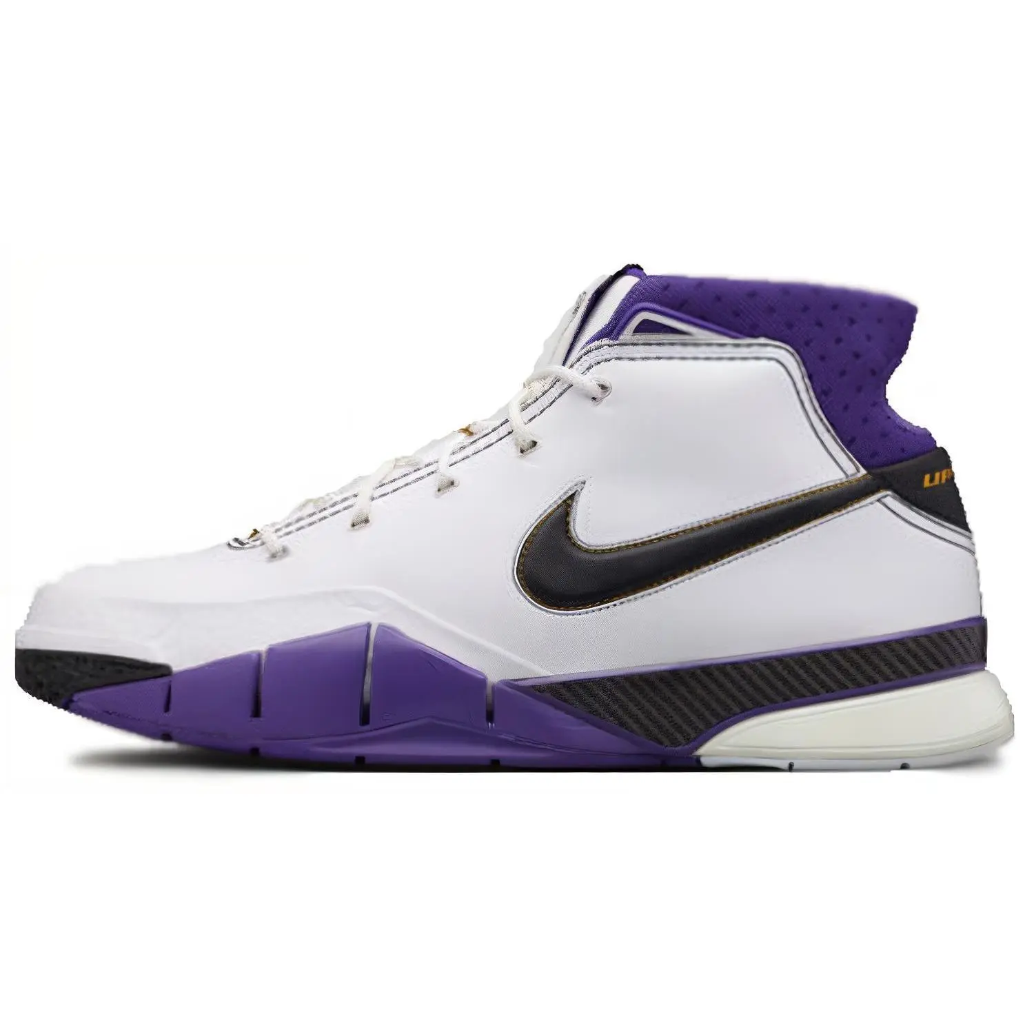 Nike Zoom Kobe 1 OG Men's Retro Basketball Shoes – Comfortable Mid-Top with Black White Purple Colorway Verifiable, with credentials and supporting global authentication