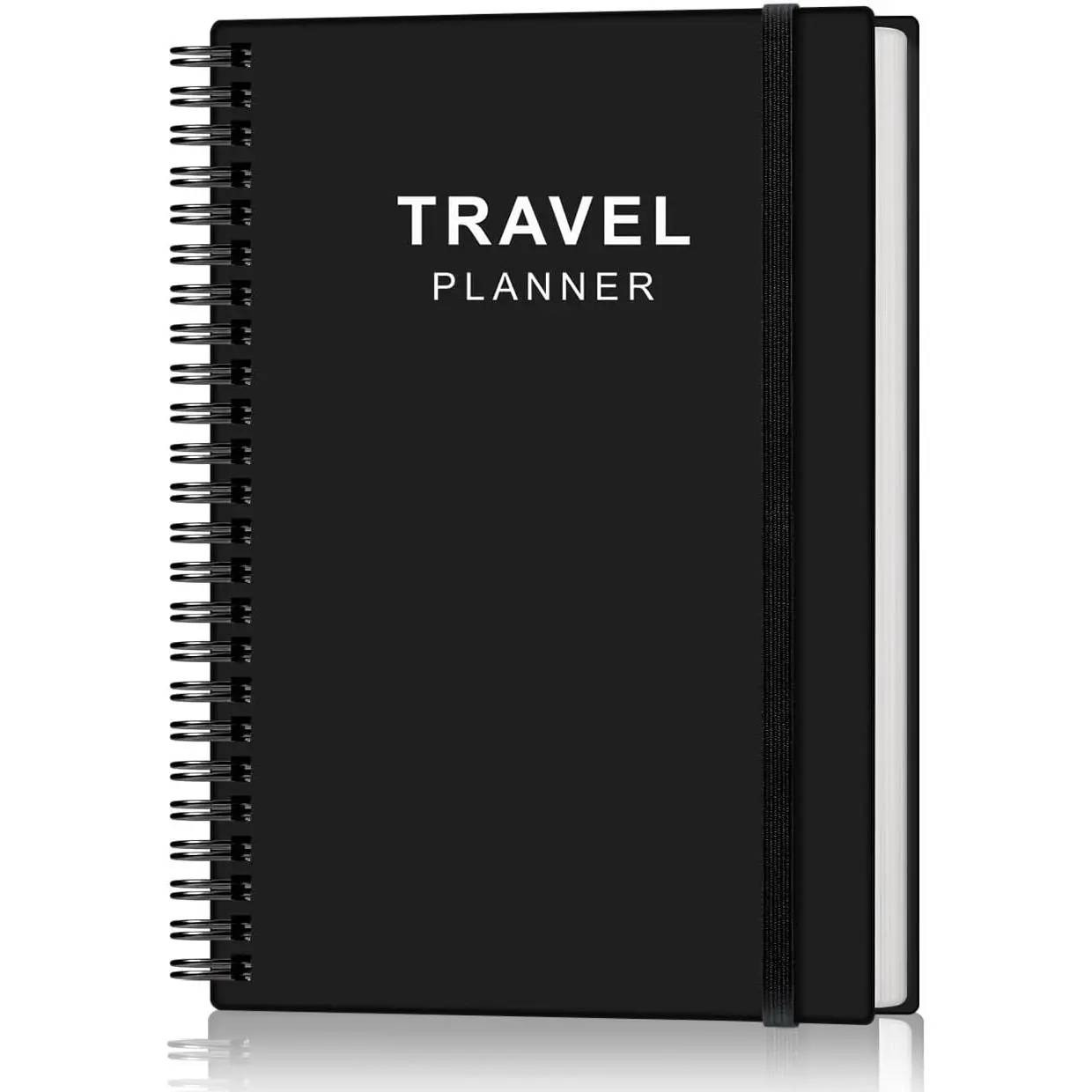 Travel Journal for Women & Men,  & Road Trip Planner Organizer, Travel Notebook for 6 Trips, Trip Planner  to Record Memories and Adventures from Special Trips, 5.8" x 8.5", Black