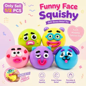 1/2pcs Dog Face Swap Squishy Soft, Rebound Dog Face Changing Squeezing Toy, Moldable Cute Slow Rise Relaxing Sensory Fidget Relief Anxiety Stress Fun for Tactile Play Fun Squishy Stress Balls