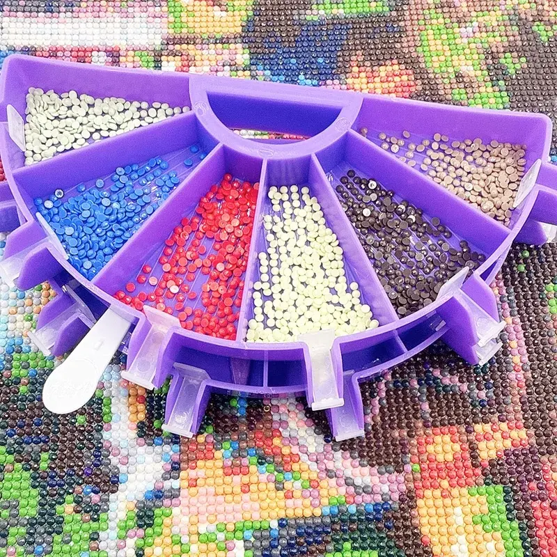 2pcs/set Diamond Painting Tray Organizer 6 Section Diamond Bead Sorting Dotting Boards Storage Containers Accessory Tool