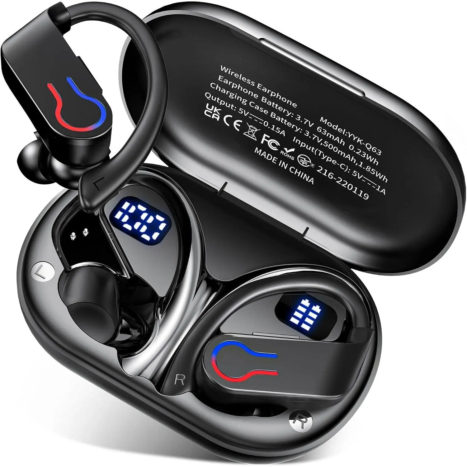 Wireless Earbuds 120Hrs Playback Bluetooth 6.1 Sport Headphones, 2026 Bluetooth Earphones with Fast Charging Case, Dual LED Display, ENC Noise Cancelling Mic, Easy Button Controls, IPX7 WaterproofGift
