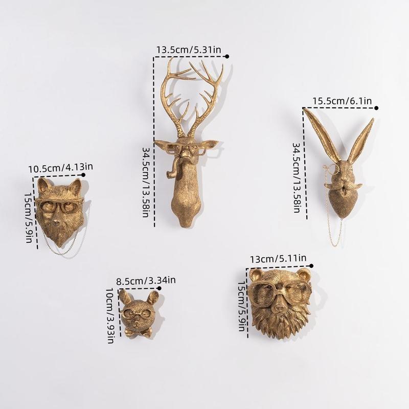 Animal Head Wall Decor, 1 Count Creative Resin Animal Head Wall-Mounted Decor, Wall Hanging Decor, Wall Decoration for Home Living Room and Bedroom #TOP PICKS