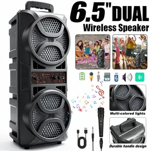 Wireless Bluetooth speaker, portable subwoofer, PA sound reinforcement DJ equipment, RGB lighting effects, wired microphone, supports USB/FM/TF card/AUX/Type-C, professional karaoke, holiday atmosphere, graduation season gift Machine