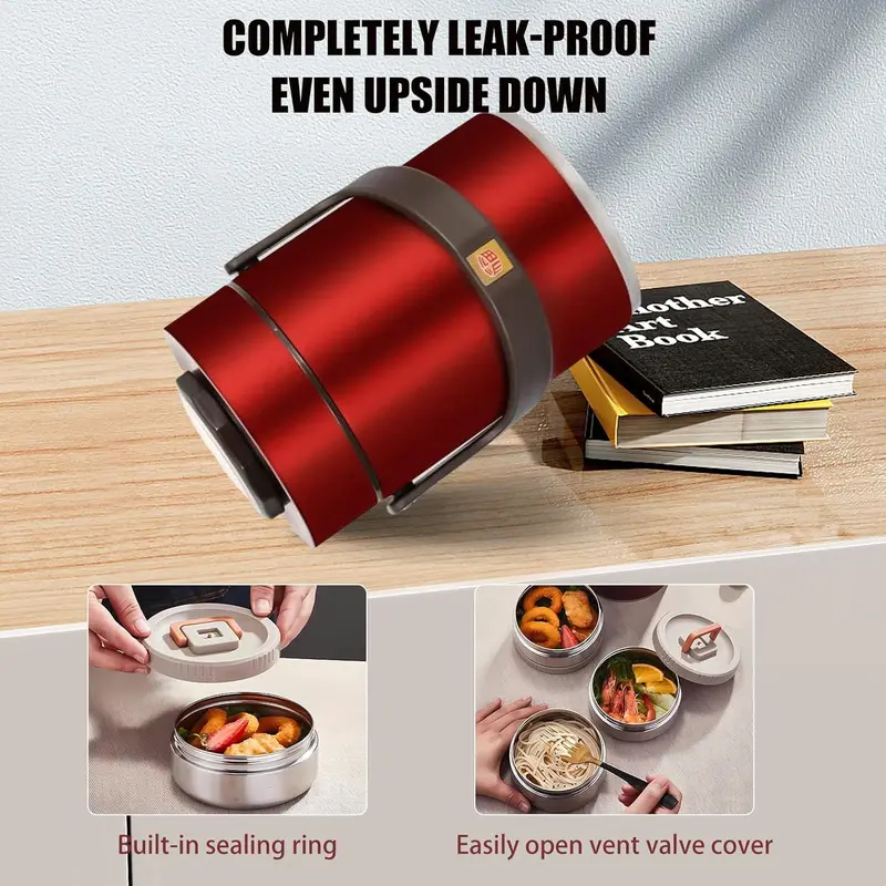400ml Stainless Steel Vacuum Insulated Food Container - Hot/Cold Thermos Soup Cup With Vented Lid