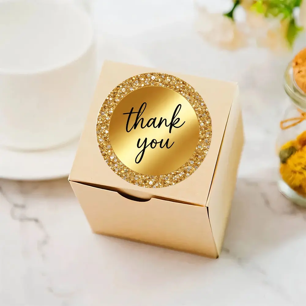 72 Thank You Stickers, Elegant Design for Luxury Gift Wrapping, Perfect for Customer Appreciation, High-End Packaging Accessories