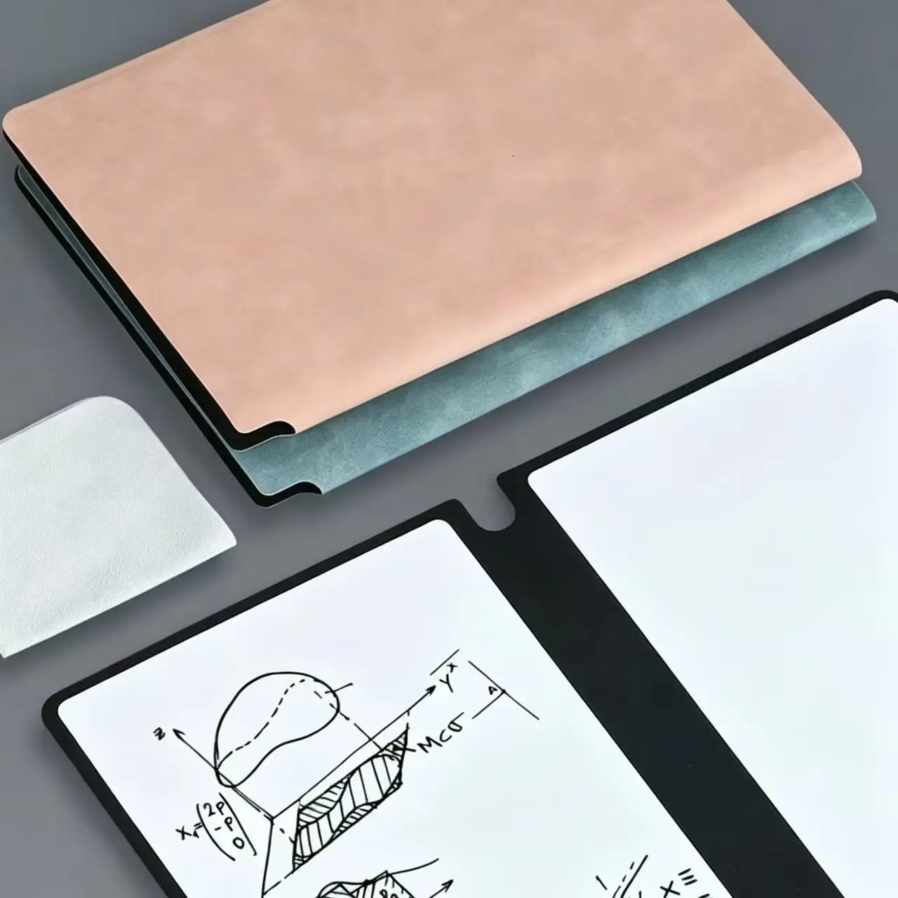 Erasable A5 Whiteboard Notebook, Notepad, Includes 11 Brushes & Sponge Eraser, PU Leather Cover, Portable Memo & Drawing Pad, Office Stationery Supplies, Office & Home Use