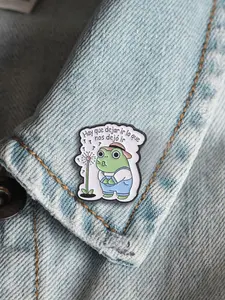 Kawaii Dandelion Frog Brooch, Spanish Let Go Meme Gift, Unique Fashion Accessory, Perfect for Fans of Memes and Kawaii Style