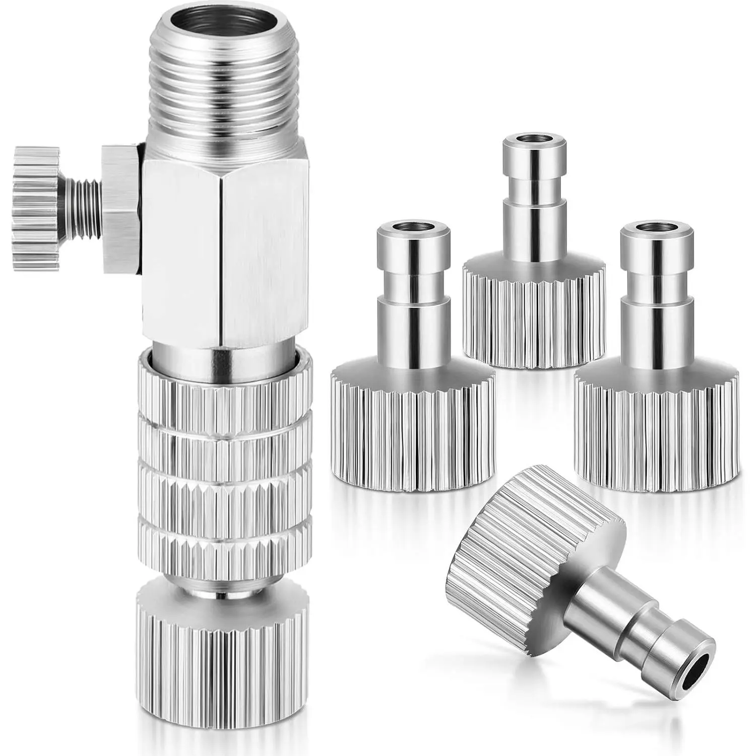 5 count  Quick Release Coupling Adapter Kit  Quick Disconnect Set 1/8 Inch Male and Female Connections Adapters Adjustment Control Valve Accessories for Air Compressor
