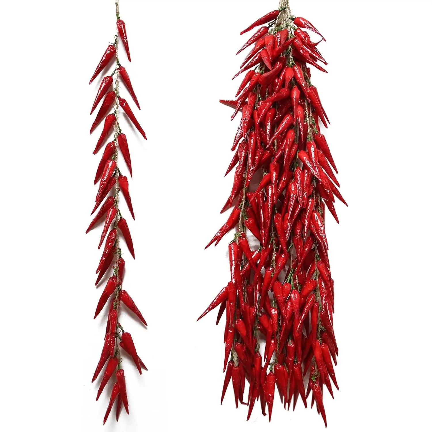 5 String Chili Pepper Decor Fake Vegetables Artificial Food Artificial Peppers String Vegetable Fruit Garland for Home Kitchen Farm Party Wall Photography Props Decoration(Dry red Pepper)