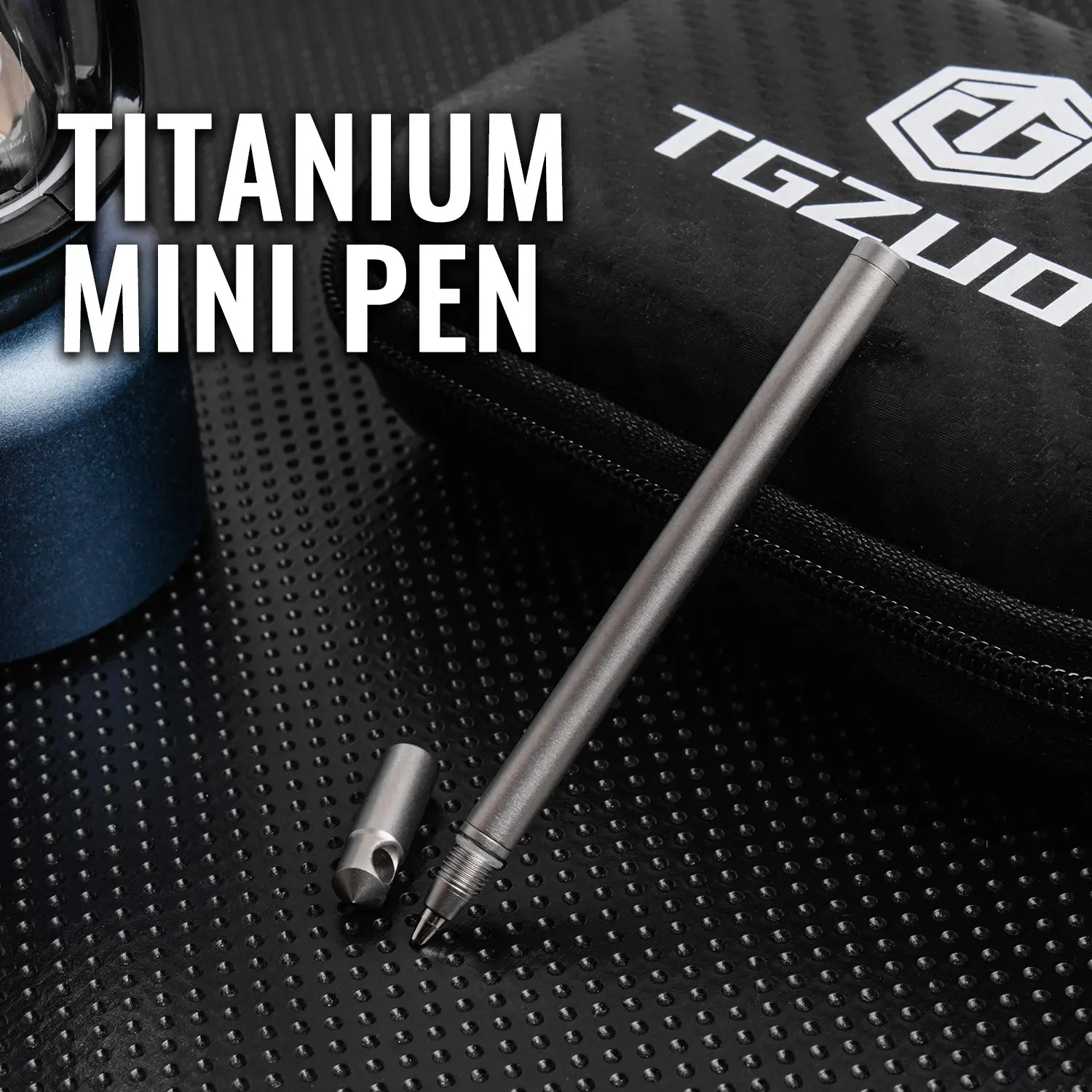 Lightweight Titanium Alloy Edc Pen, Mini Portable Metal Ballpoint Pen, Includes Refill Cartridge, Keychain Pocket Writing Tool