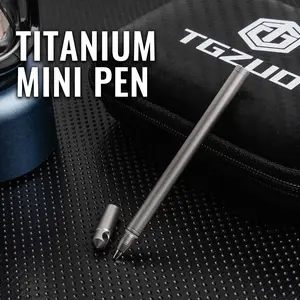 Lightweight Titanium Alloy Edc Pen, Mini Portable Metal Ballpoint Pen, Includes Refill Cartridge, Keychain Pocket Writing Tool