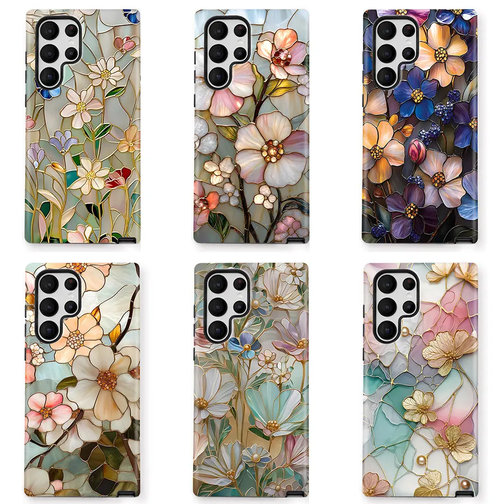 Flower Print 2-in-1 Hard Shell Phone Case - Glossy, Ultra- Touch, Drop Proof, Fits Multiple iOS & Android Devices for iPhone 17 Pro Max, 16 Air, 15,14,13,12,11 Pro Max Plus & Samsung Galaxy S25,S26,S24 Ultra,FE  Lightweight  junk cases🛍️  Pattern