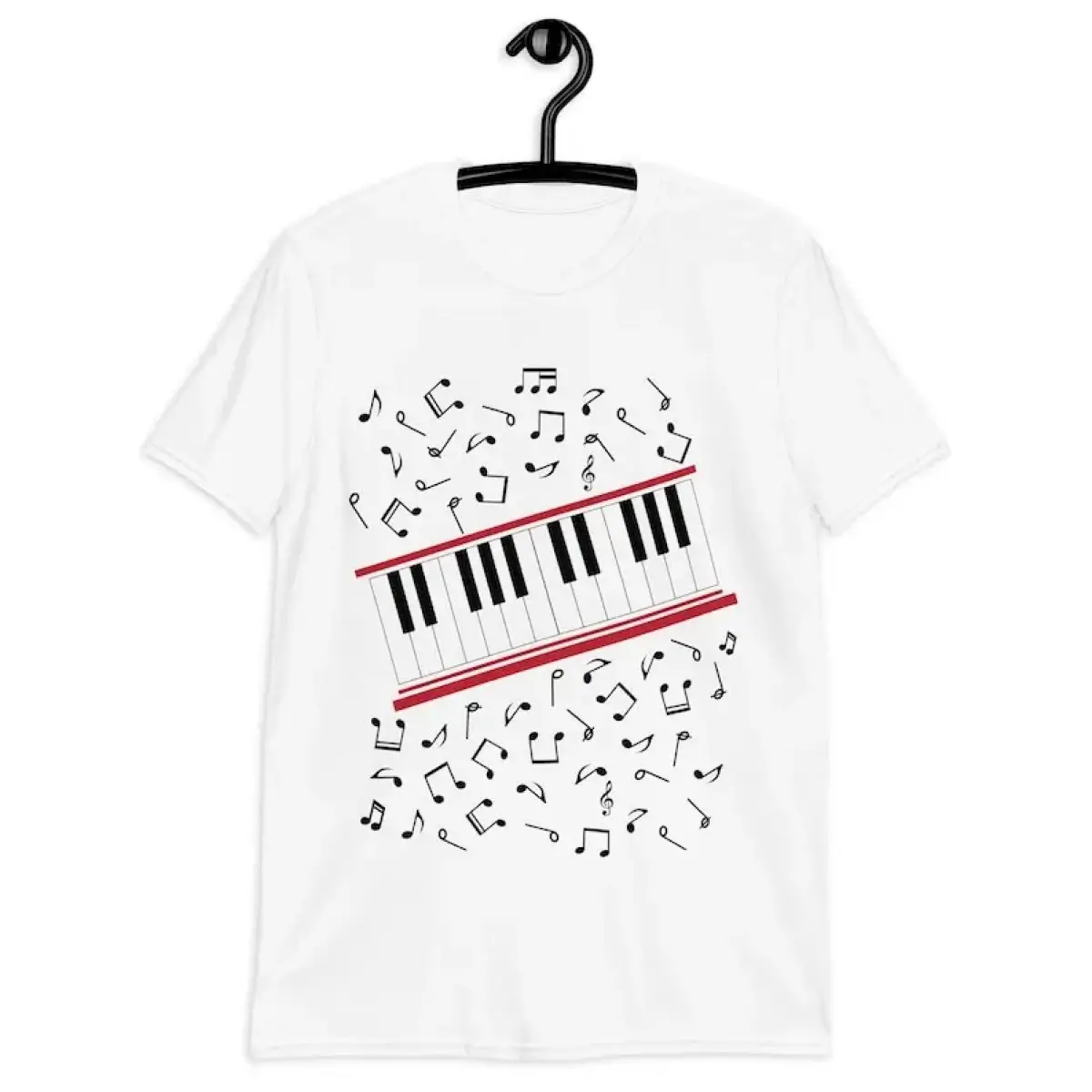 Unisex Vintage Piano Music Note Graphic Cotton Fabric Oversized T-Shirt - Everyday Sports Apparel, Music Lover Gift for Men Women, Printed
