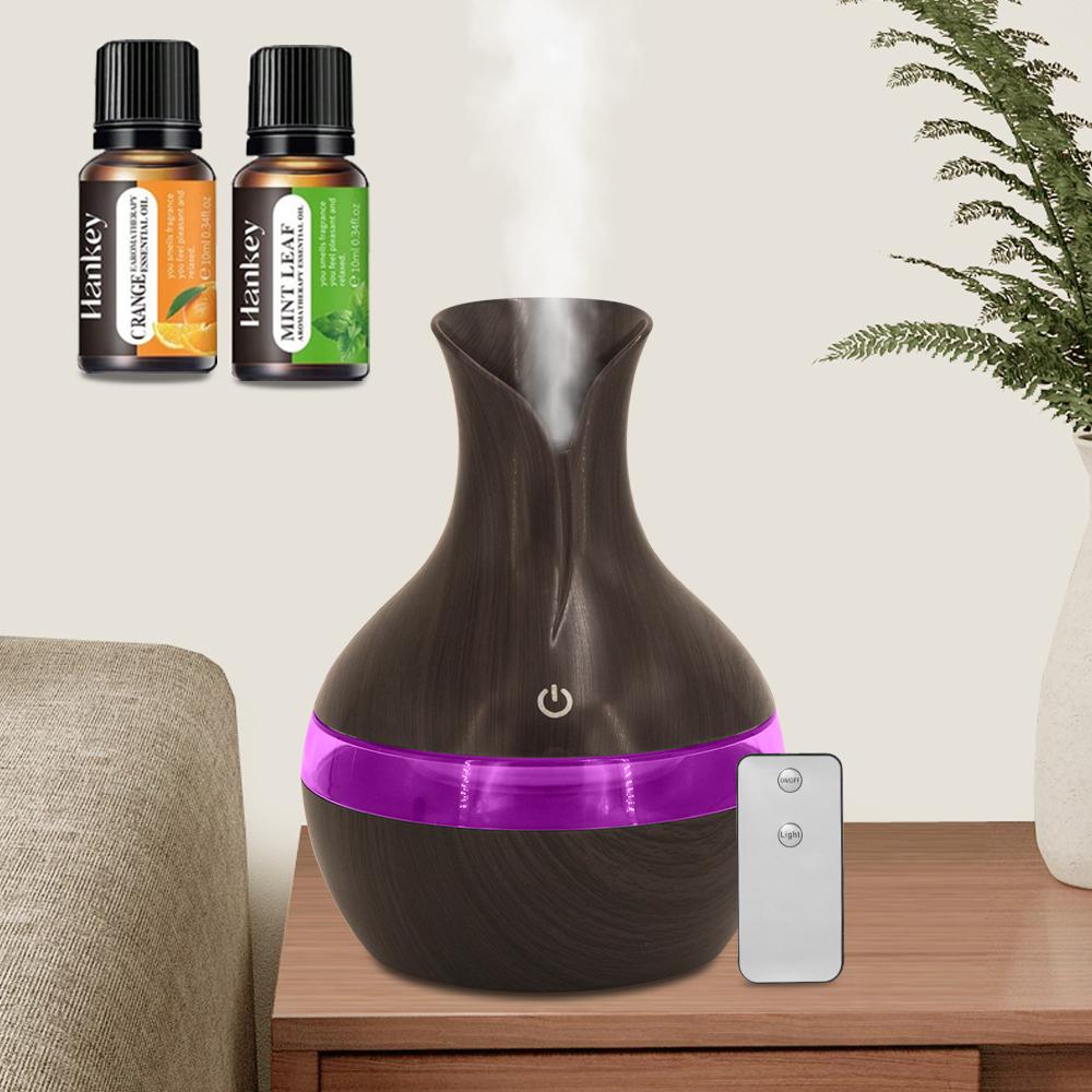 300ml Aromatherapy Essential Oil Diffuser and Humidifier, Remote Control, Whisper-Quiet, Auto Shut-Off, Ambient Glow Night Light