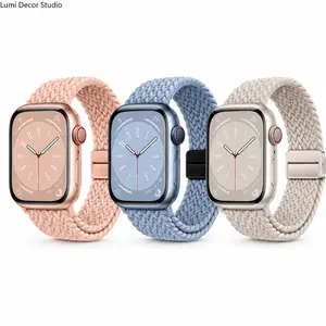 Braided Nylon Smart Watch Band Accessory - Compatible with Series 6-11 & SE, Magnetic Closure Wearable Replacement Strap, Lightweight, Adjustable Fit, All-Day Comfort, Men's Accessories