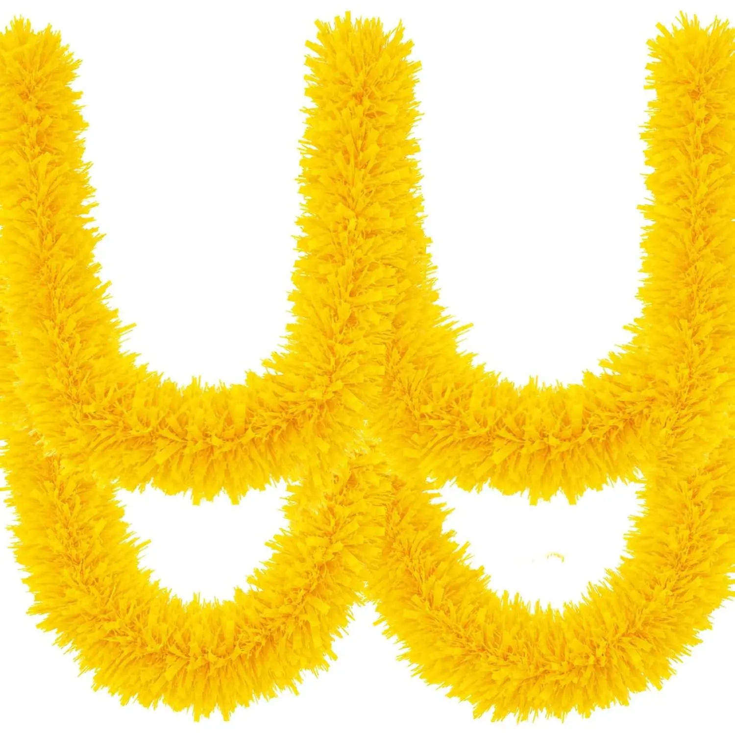 59  Christmas Tinsel Garland Metallic Twist Garland Shiny  Ornaments for Christmas Tree Party Supplies Xmas Indoor and Outdoor Decoration(Matte,Yellow)
