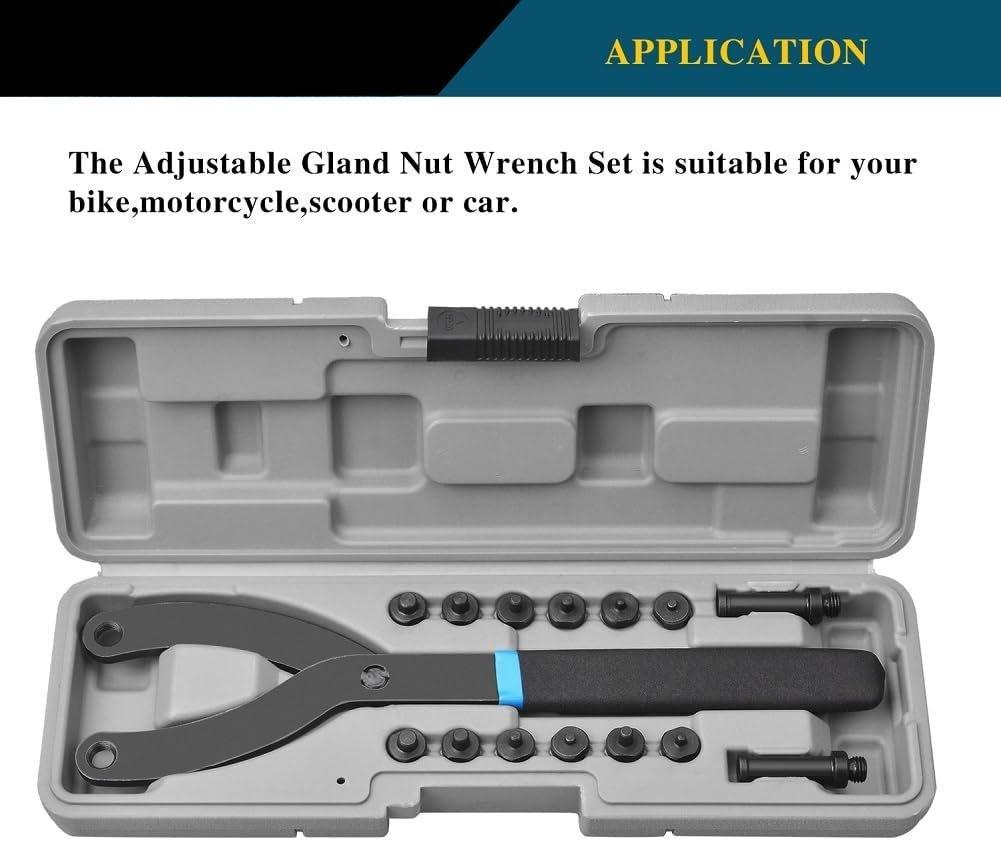 15 count Adjustable Pin Spanner Wrench Set/Variable Cylinder Fan Clutch Pully Holder Wrench with Soft Handle