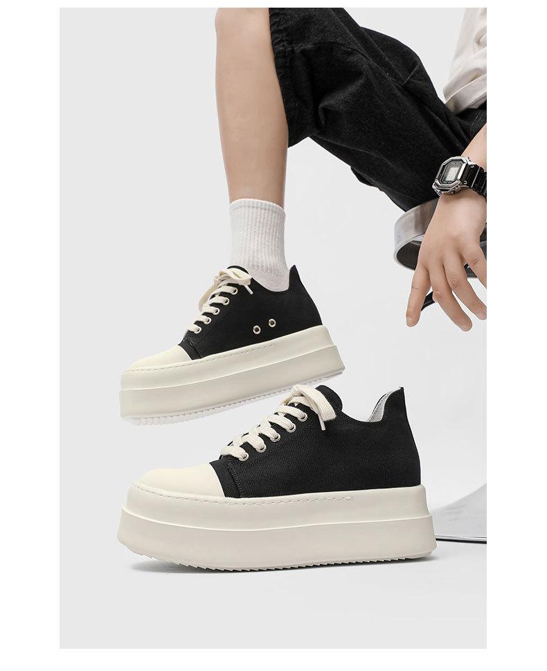 Men's shoes 2026 new model, height-increasing sneakers, casual versatile trendy shoes, large-toe canvas shoes