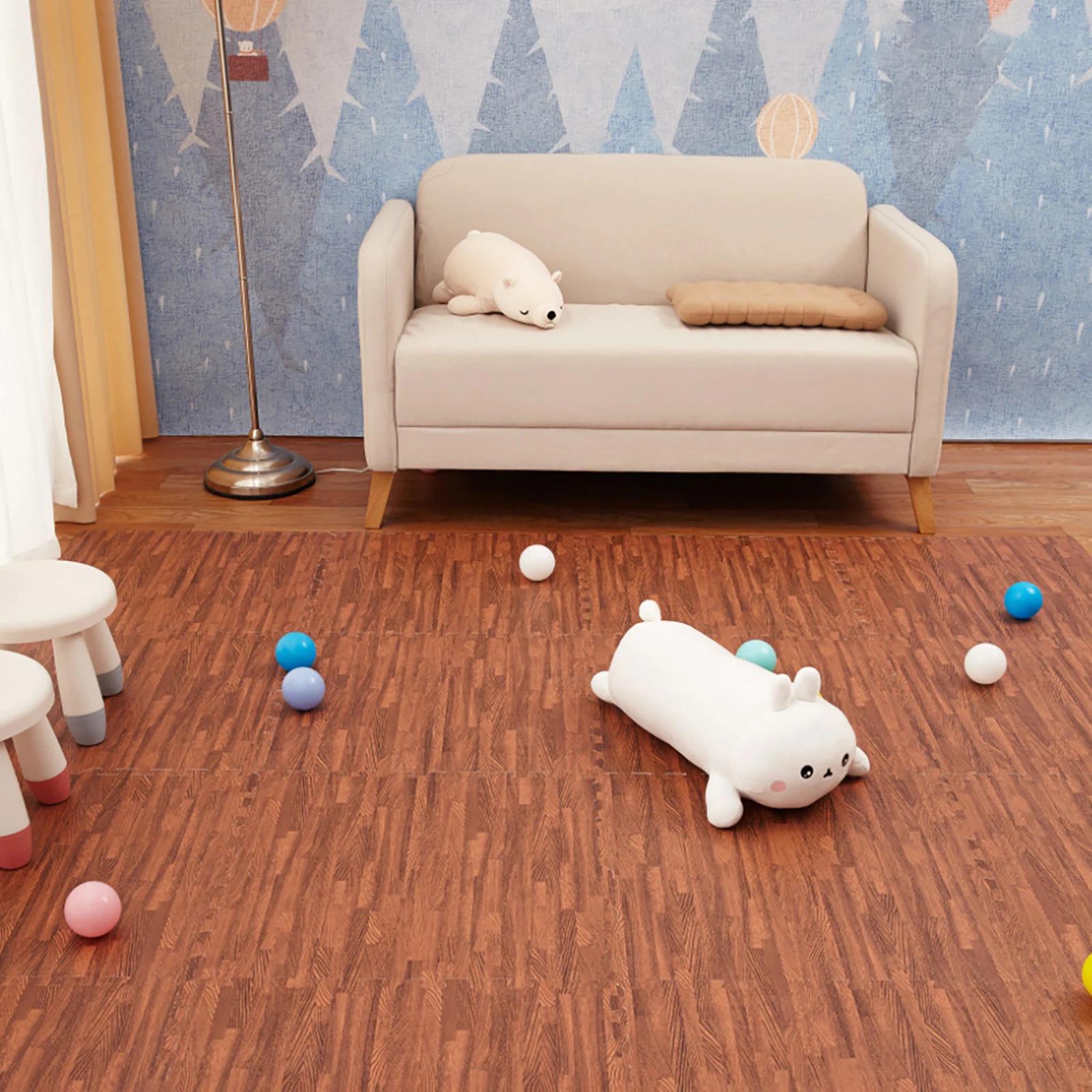 4/8/16/20Pcs Wood Grain Puzzle Mat 30x30x1CM Foam Play Mat Rug Floor Mat Carpet Play Mat Bedroom Decorative Interlocking Pad Mat