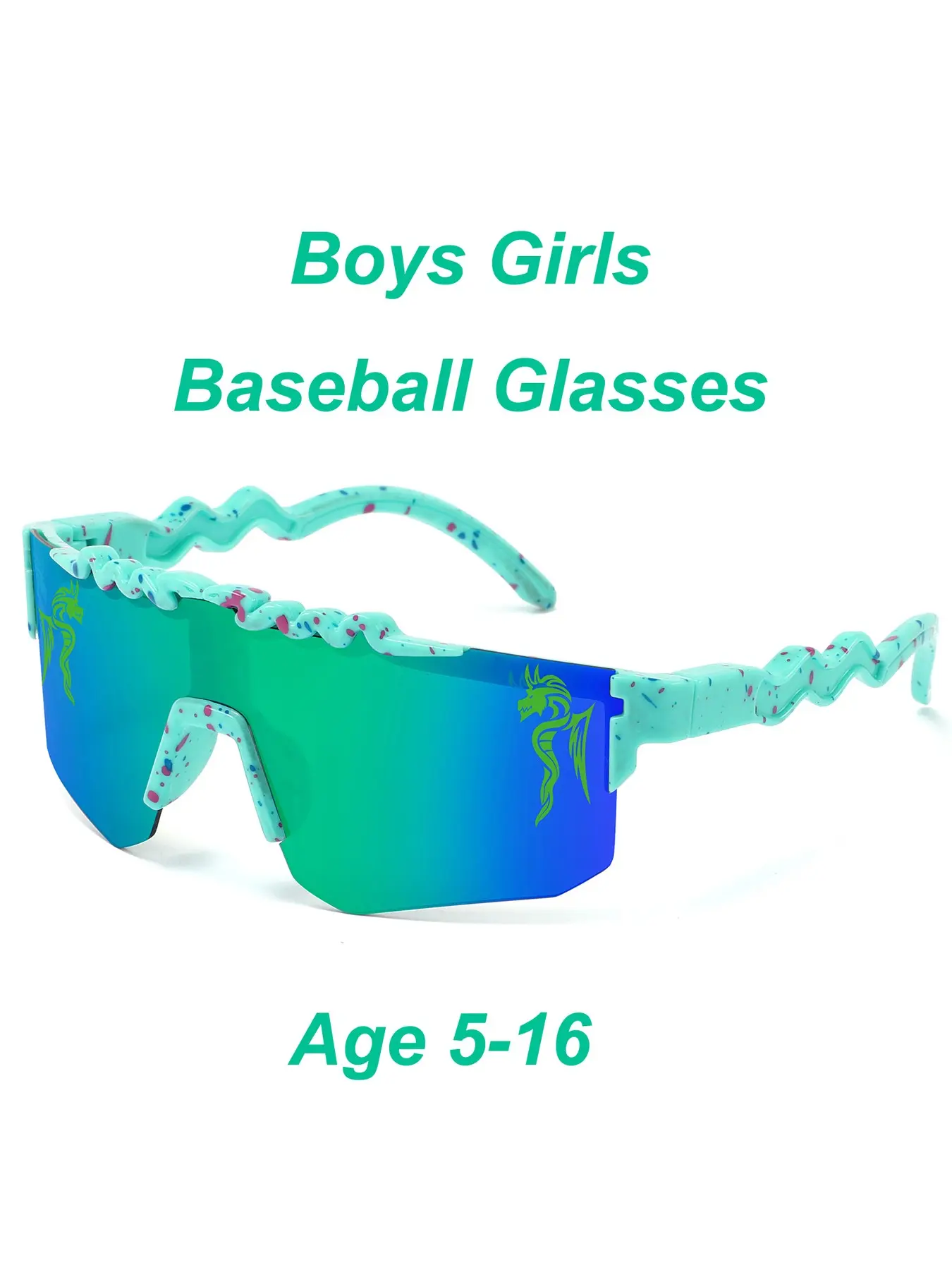Novelty Stylish Youth Baseball Sunglasses Boys Girls Cute Softball Sun Glasses Kids Teen Teenager Eyewear Outdoor Sport Cycling Football Goggles Sports Glasses