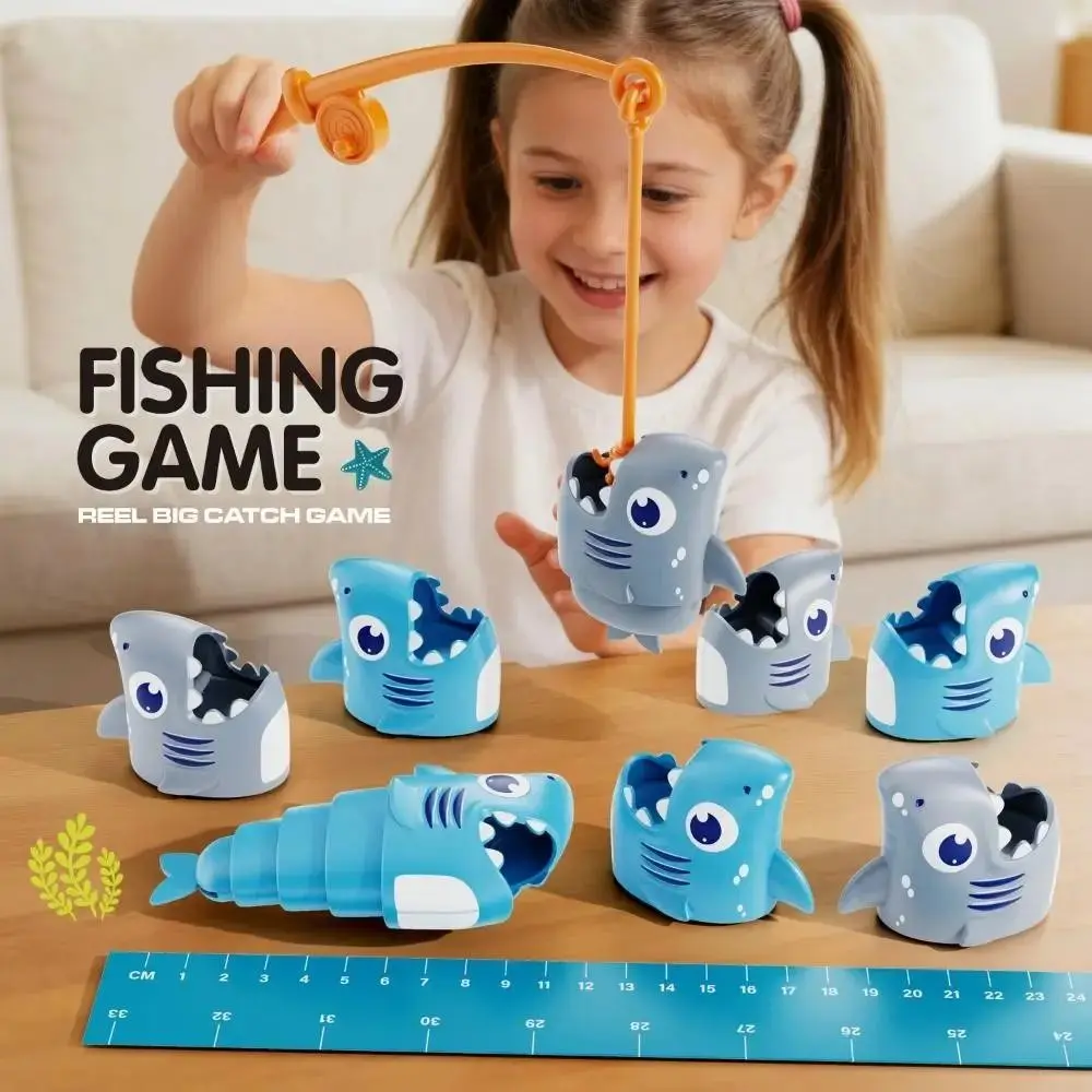 Fun Shark Toy Set for Family Gatherings, Cute Shark Fishing Game, Interactive Tabletop Game, Party Activities Gift Set, Multi-Piece Party Gift