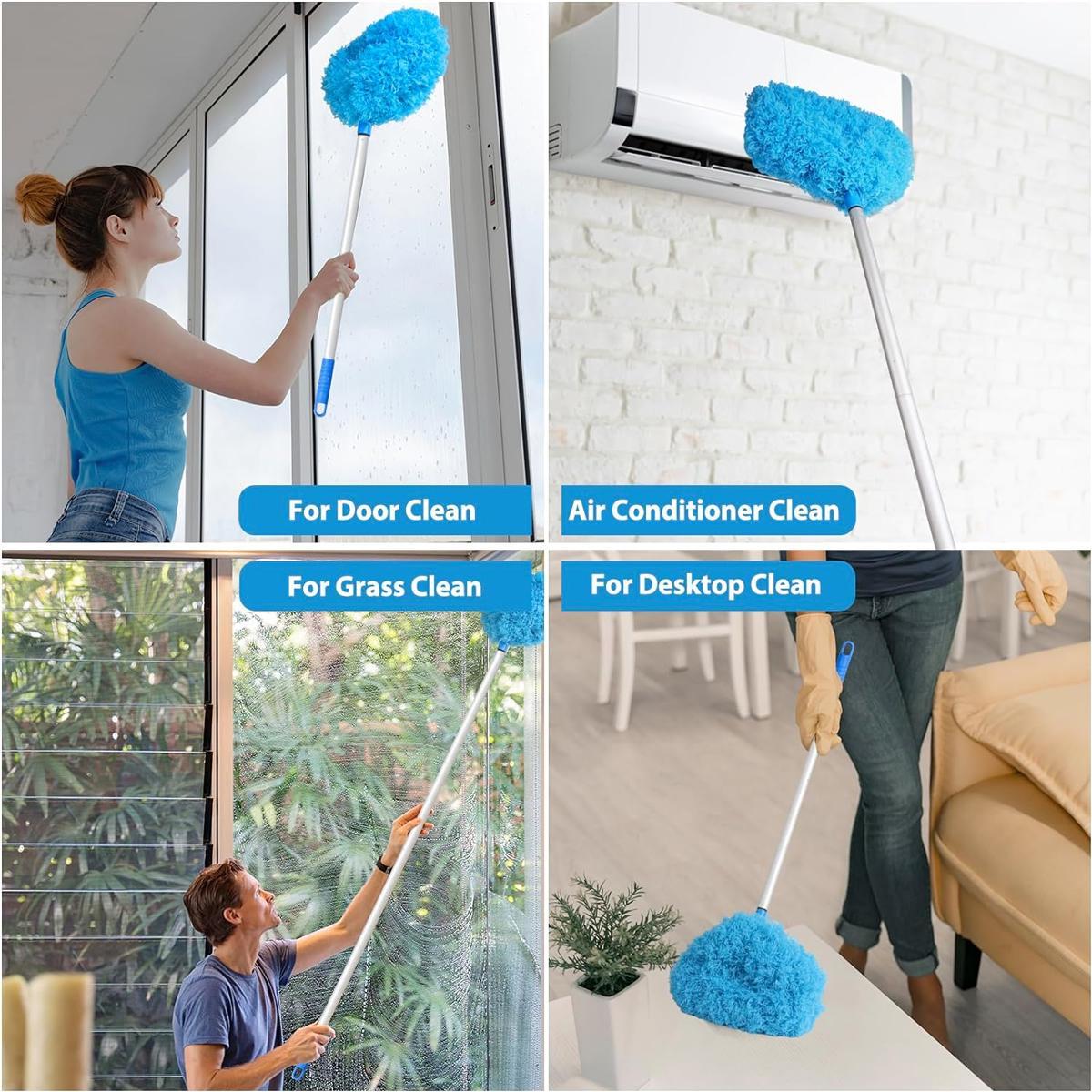 Ceiling Fan Cleaner Duster with Extension Pole, 1 Set Dust Removal Brush, Removable and Washable Microfiber Ceiling and Fan Duster, Cleaning Supplies, Home Care Supplies