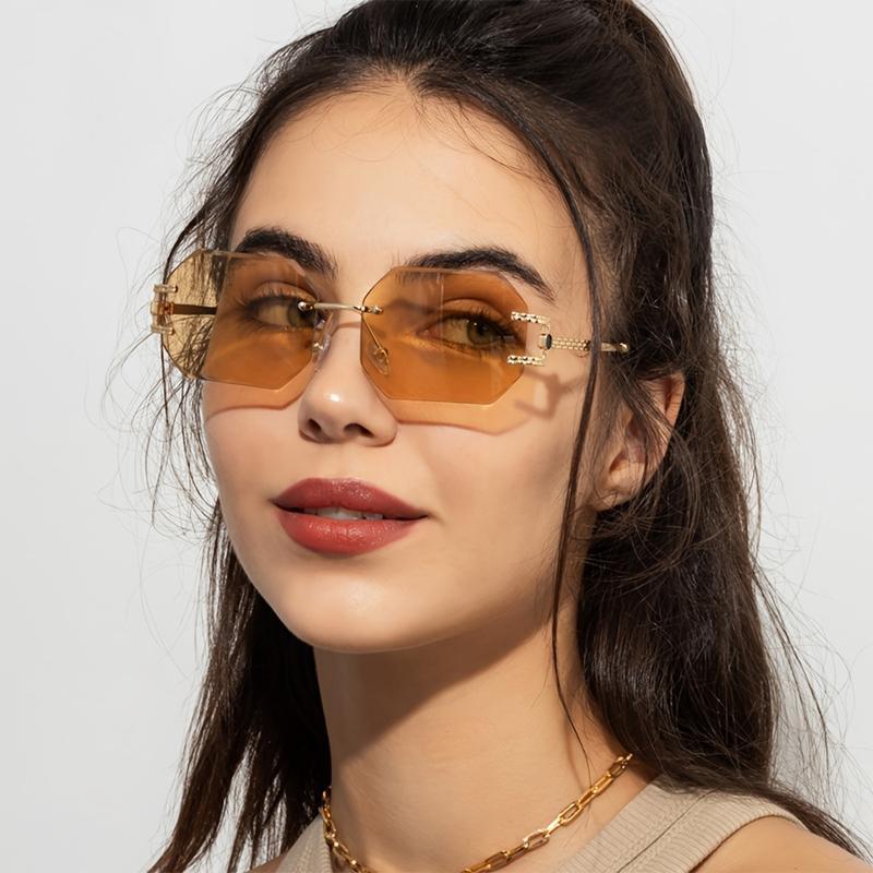 Y2K Aesthetic Eyewear 2025 Rising Rimless Glasses Lightweight Durable Metal Frame Decorative Lenses Daily & Special Occasion Accessory Suitable for Casual Outfits Holiday Parties Stylish Events Gift for Friends