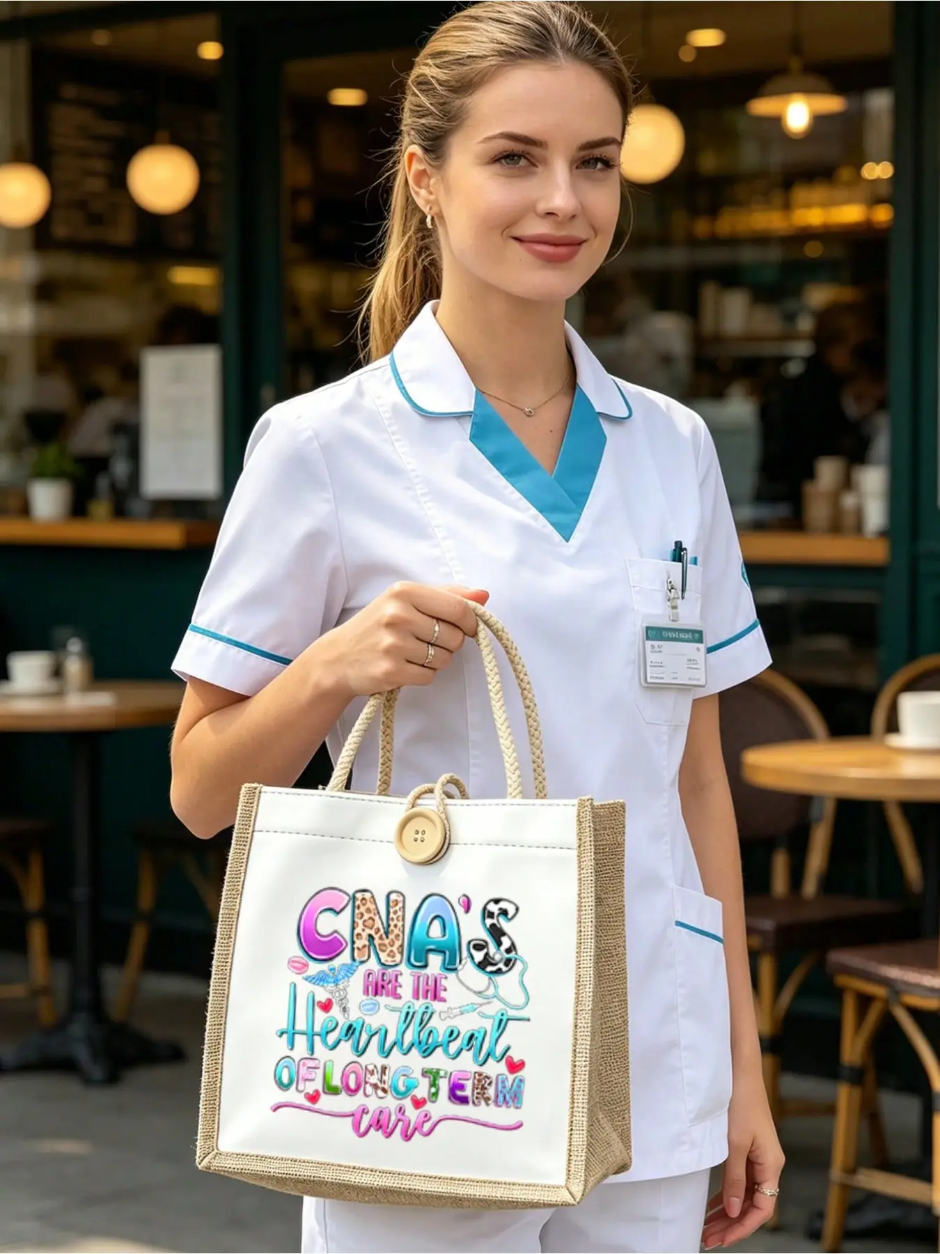 Nurse Themed Toiletry Bag with Slogan & Medical Prints, Lightweight Portable Pouch for USB, Cosmetics & Travel Essentials, Perfect for School, Vacation, Holiday, Ideal Gift for Nurses, Teachers and Friends