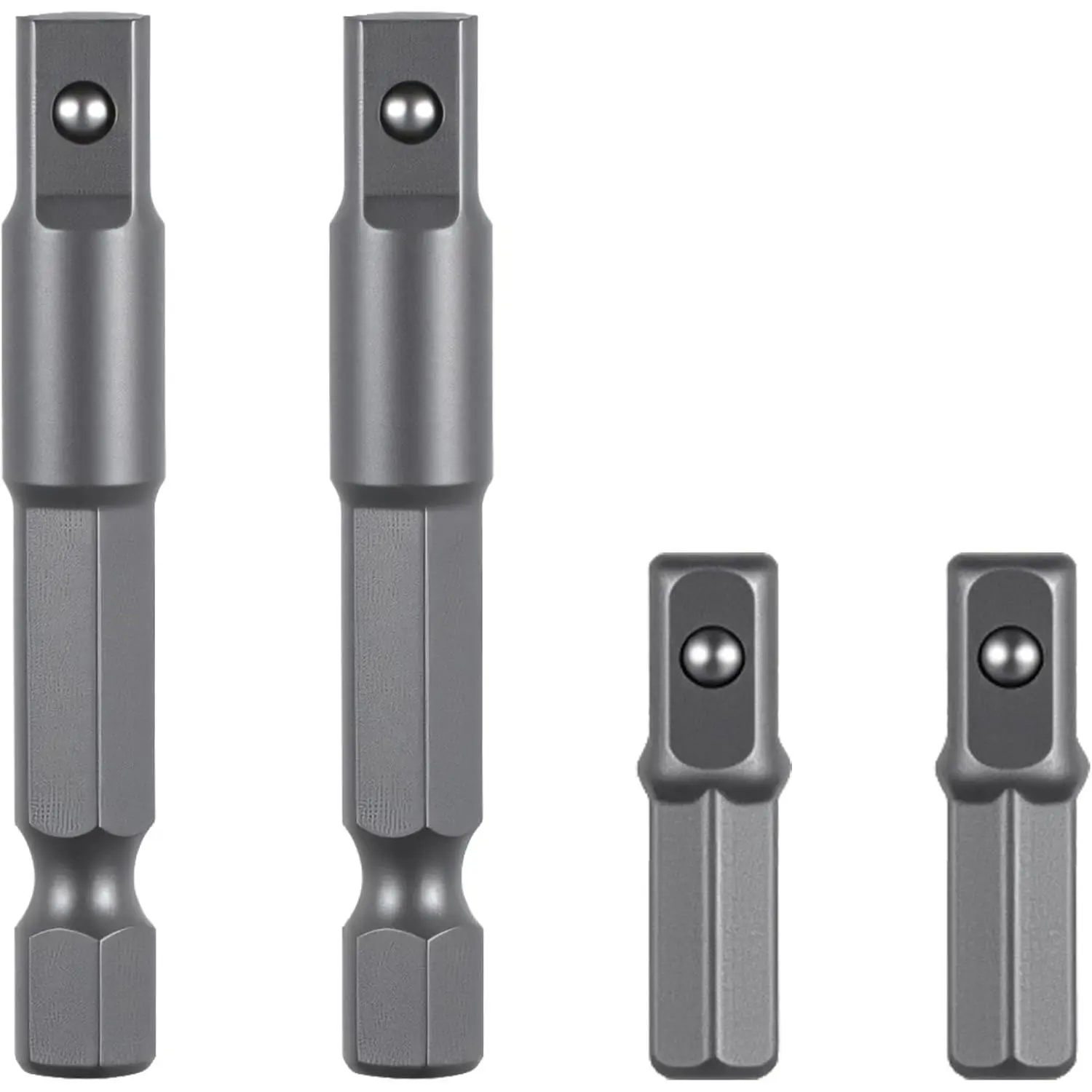 4 Pack 1/4 Hex to 1/4 Square Socket Adapter, Drill Socket Adapter Square Sockets Bit Adapters 1/4inch  Driver Power Bits Set for Automotive DIY Hex Shank SquareSocket Bits Adapters