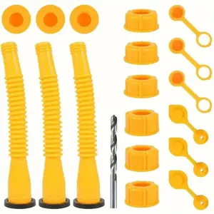 3-Pack Multi-Size Gas Can Nozzle Kit, Vehicle Accessories, Includes Sealed Caps, Stoppers & 3 Tanks, Easy to Install, Fits Most 1/2/5/10 Gal Fuel Containers, Automotive Fuel System Auto Replacement Parts fathersdaygift