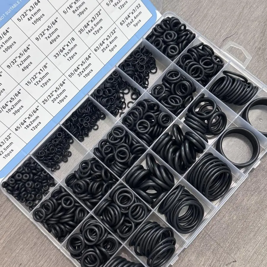 950pcs Nitrile Rubber O-Ring and Washer Seal Kit, 20 Sizes, Metric and Imperial, Multi-Purpose O-Rings, Car, Pneumatic, Pipe, High Pressure Cleaner, DIY Repair