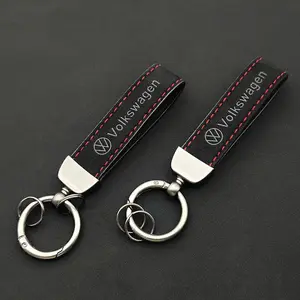 High Grade Suede Leather Car Keychain for Volkswagen VW Polo Passat Tiguan CC Touareg Caddy Golf GTI Logo Keyring Accessories