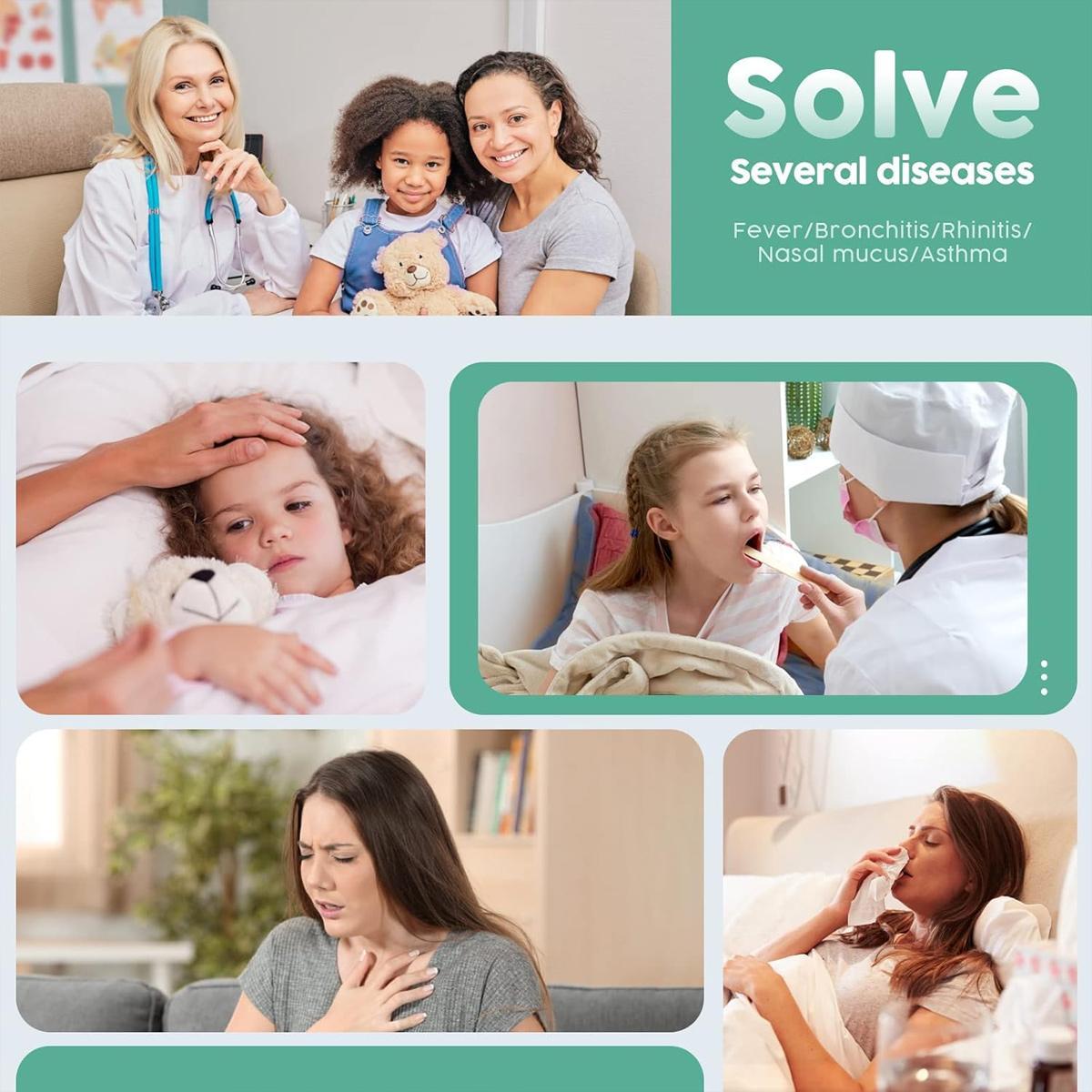 Handheld Ultrasonic Nebulizer, Portable Home Nebulizer, Rechargeable Mesh Nebulizer, Includes Face Mask and Mouthpiece, Features a Compact and Self-Cleaning Design, Suitable for Home Use, Travel, and Respiratory Assistance.