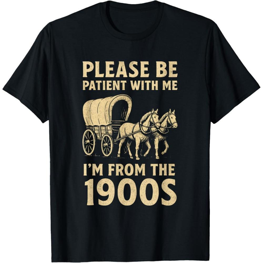 Vintage 1900s Retro Dad Tee - Funny Century Themed Cotton T-Shirt for Father's Day