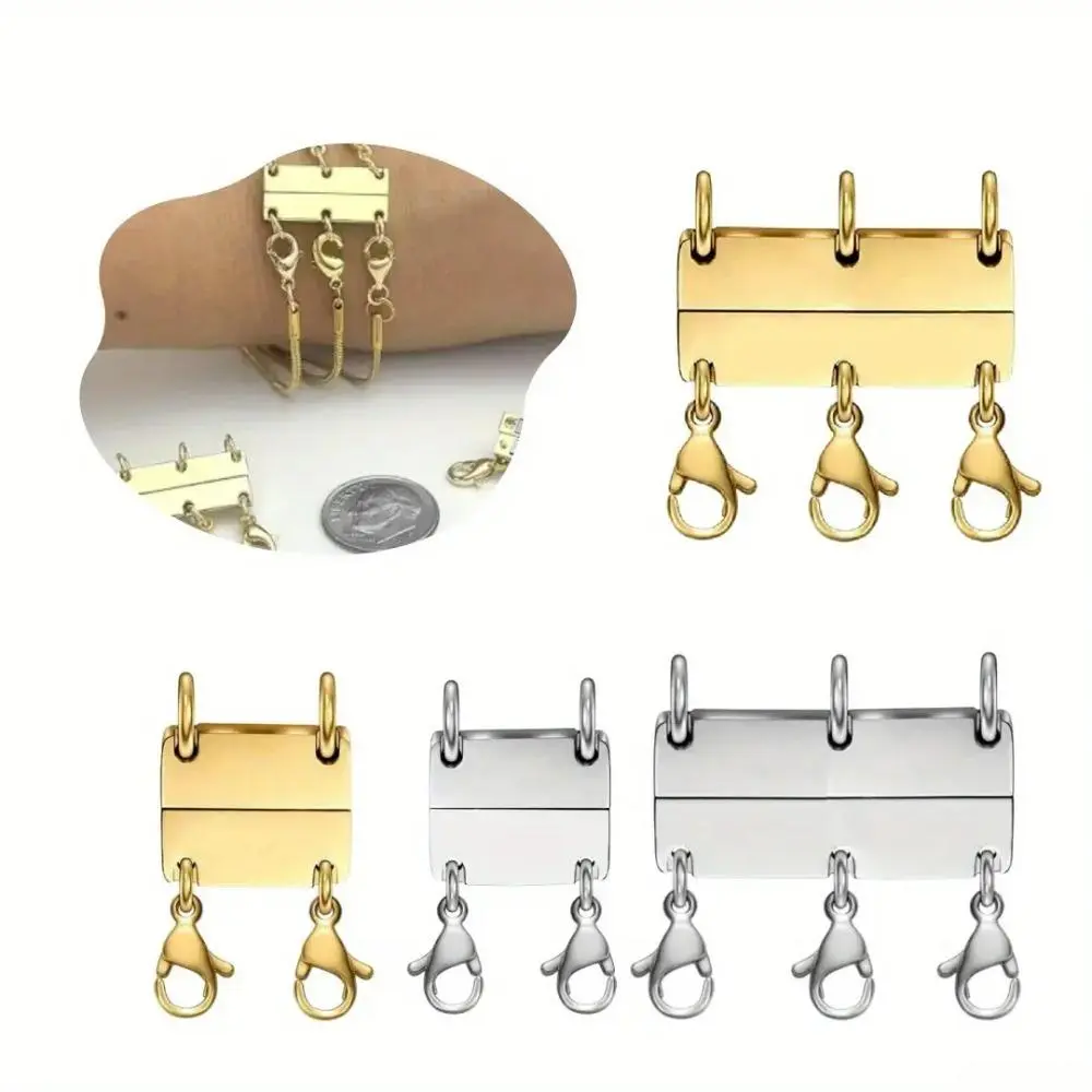 2026 New 2Pcs Multi-Layer Necklace Magnetic Clasp Set, Strong Magnet Necklace Separator Connector, Jewelry Closure Tool for Easy Layered Necklaces Styling, Practical Hand Tools Kit, Perfect Halloween & Christmas Party Gift