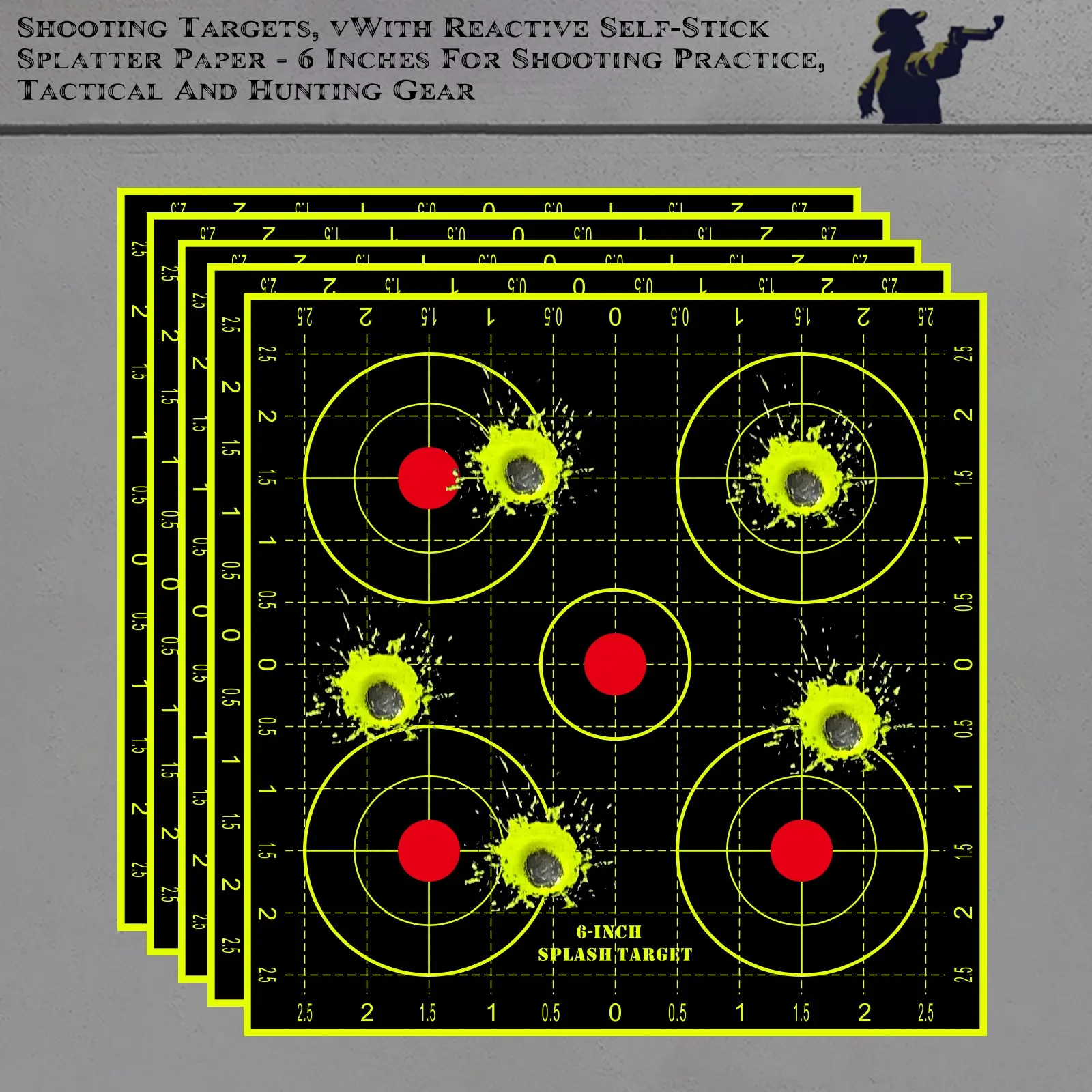 10pcs 6in Round Target Stickers, Center Aim Practice, Fluorescent Color, Indoor Outdoor Use, Shooting Training Supplies