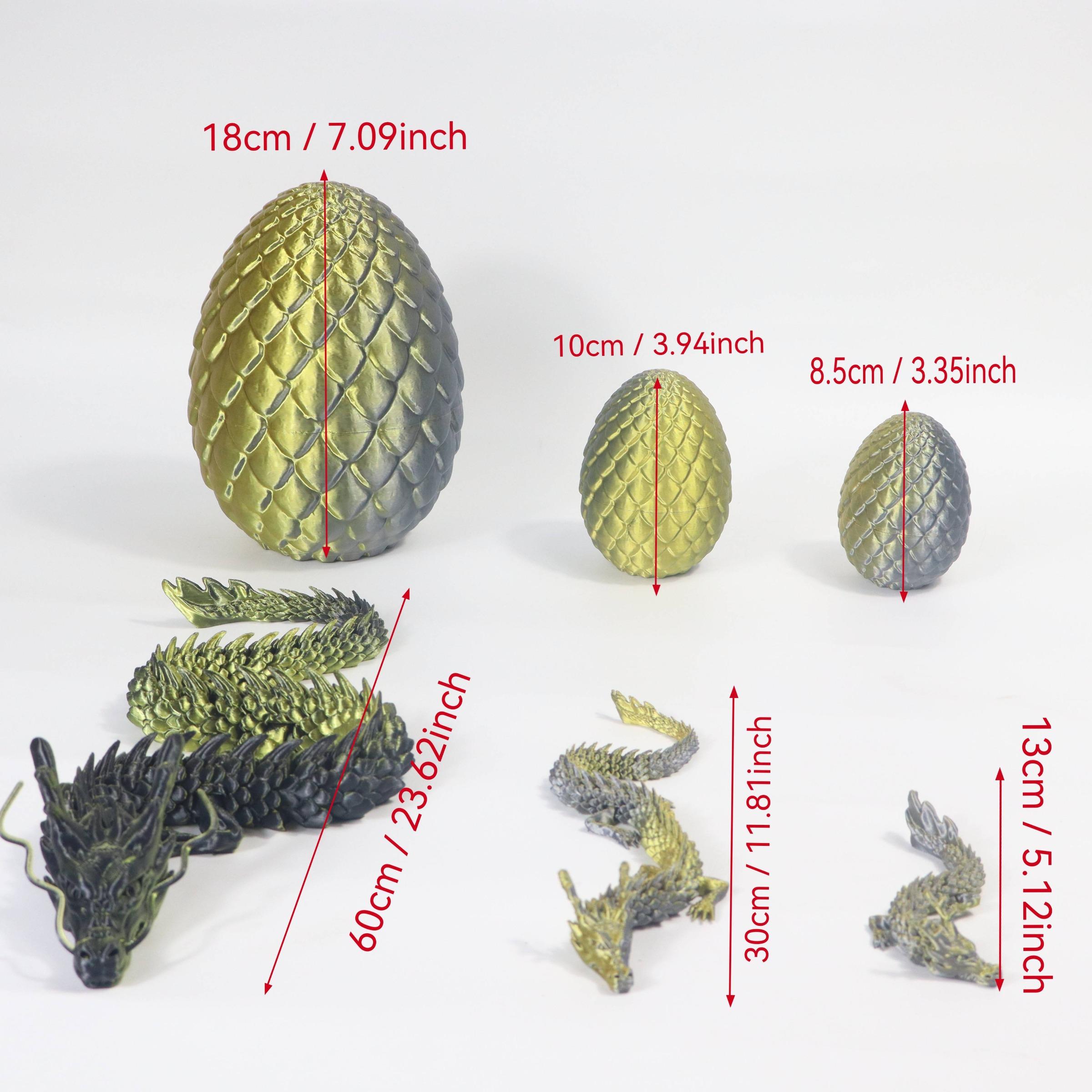 Game Of Thrones Dragon & Egg Decoration, 1 Count 3D Printed Dragon & 1 Count Egg Ornament, Stuffing Easter Eggs, Desktop Decoration for Home Office,Boys & Men gifts