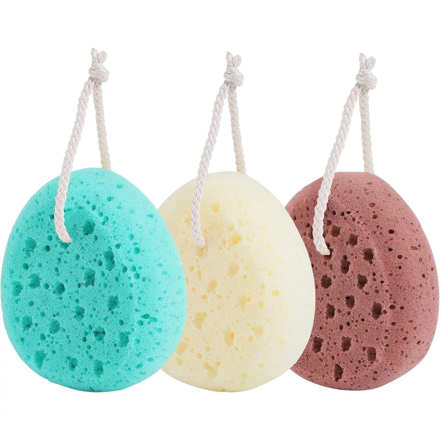 3 Pack Bath Exfoliating Bundle - Large Soft PU Foam Body Scrubbies, Fragrance Free & Gentle Bath Accessories for Women, Men, and Child, Scrubbies For Body, Shower Puff, Foam Sponge, Fitness For Everyone