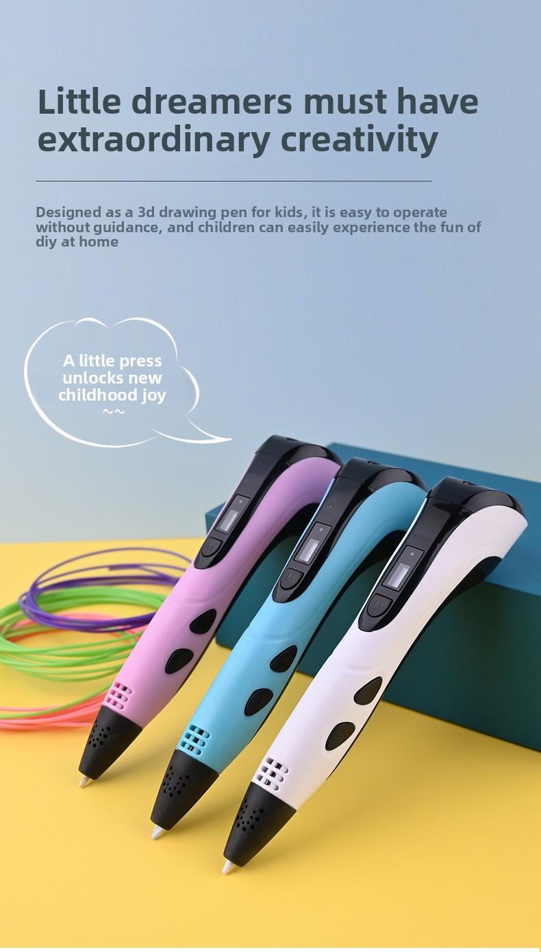 3D Printing Pen with Display Screen, Includes 3D Printer, 3 Beginner Colors Pla Materials, Template Book & Project Guide