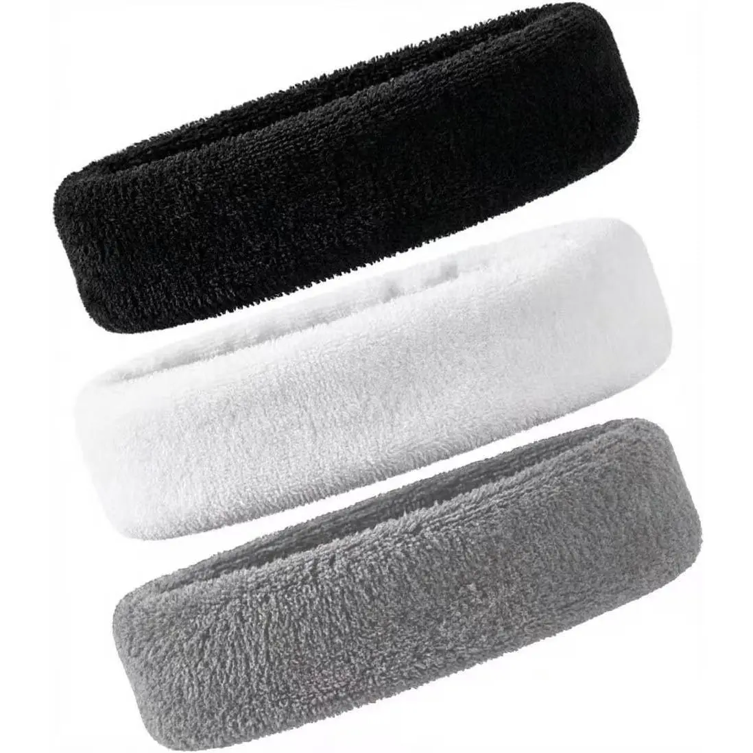 3 Pack Men & Women  Sweatbands Headbands |  Wicking  Terry Cloth Sweatband Headband,Tennis,Basketball,Running,Gym,Fitness,Workout