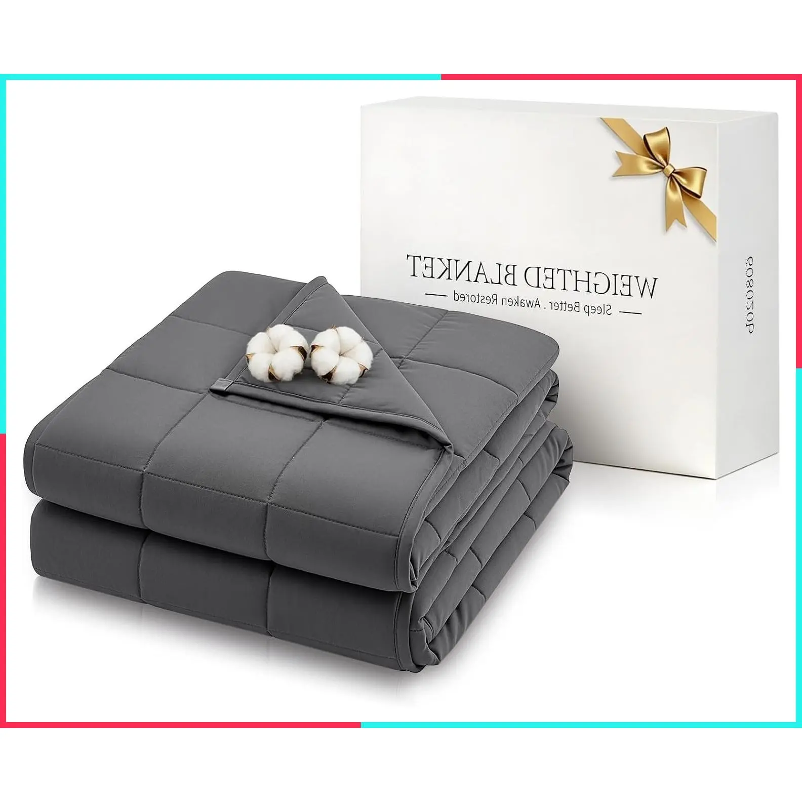 Cooling Weighted Blanket for Adults 15 lbs 60"x80" Queen Size Heavy Blanket with Premium Glass Beads, Soft Breathable for 190-210 lbs, Dark Grey