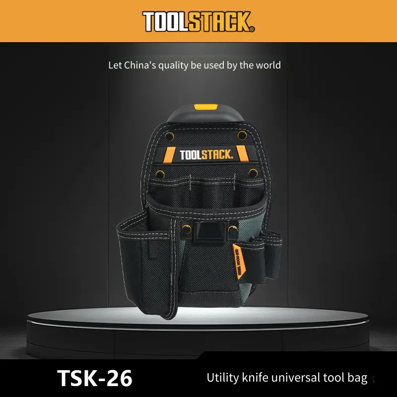 TOOLSTACK TSK-26 High-End Belt-Mounted Waist-Mounted Portable Work Tool Bag - Weak Current Electrician Tool Organizer, Crossbody Design