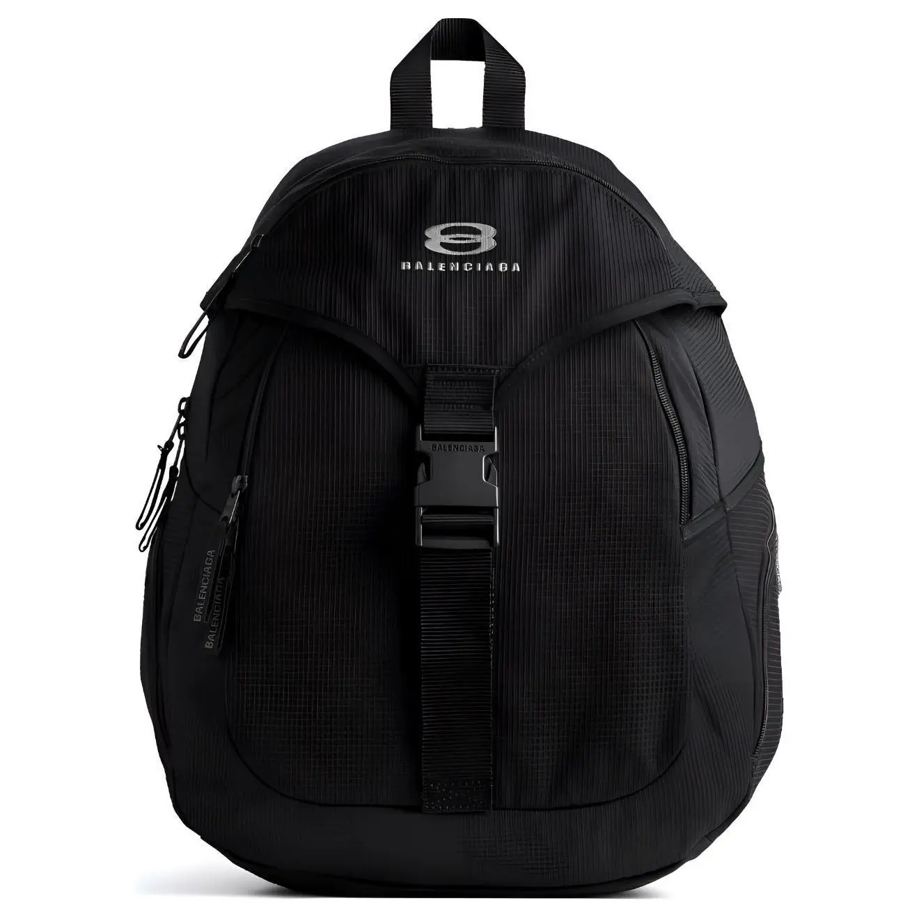 Balenciaga Unity Adjustable Strap Flap-Closure Fabric Backpack Large Size for Men Black