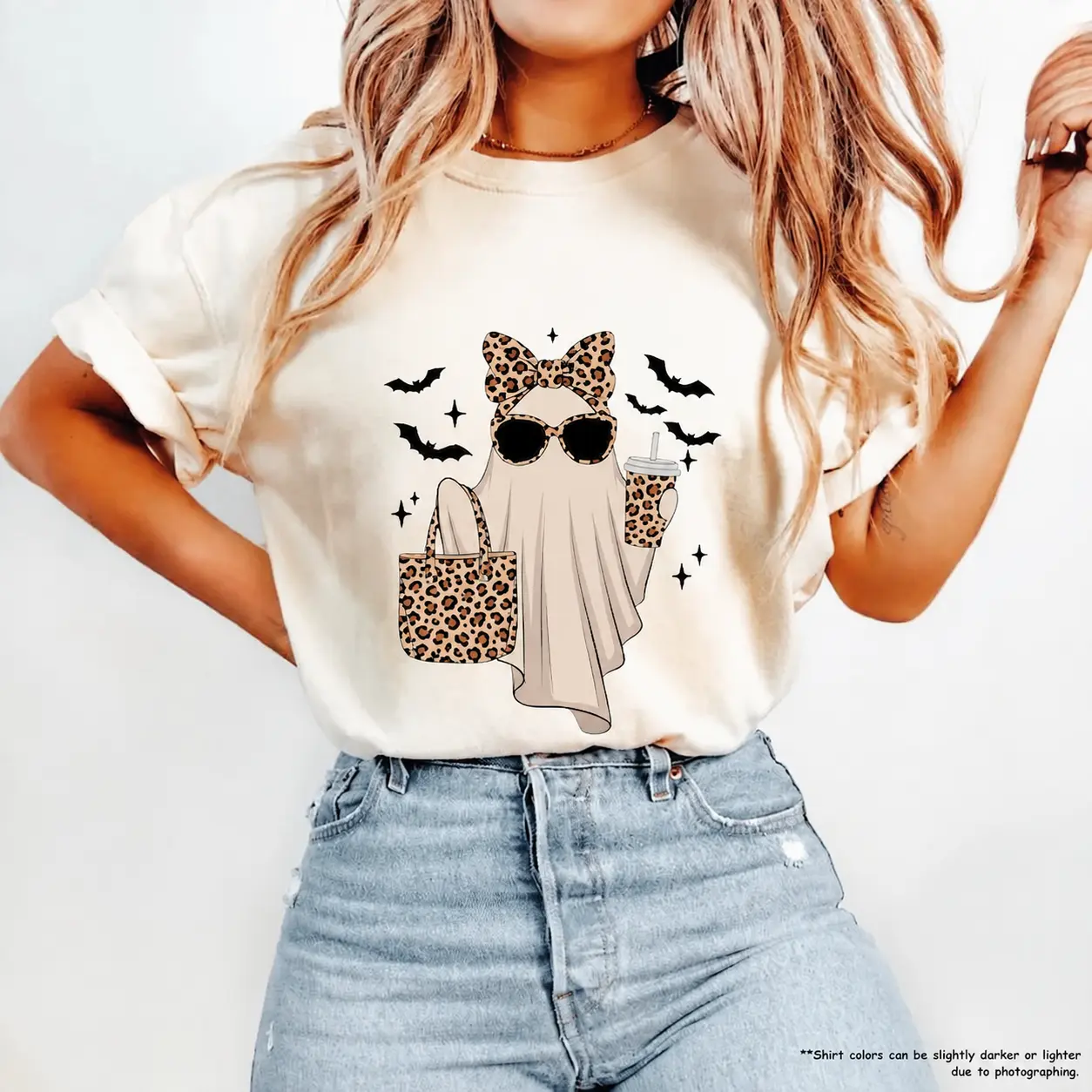 Ghost Shirt, Leopard Ghost Tee, Ghost Coffee Shirt, Funny Fall Shirt,  Ghost Tee, Girly Halloween Gift, Boojee Shirt