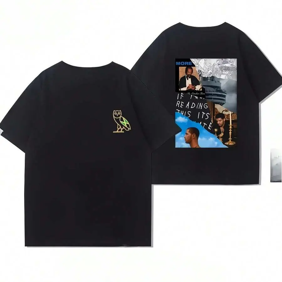 2025 New Drake Short Sleeve Print T-Shirt Album Joint Hip Hop Rap Rap American Men And Women High Street Summer Cotton Clothes