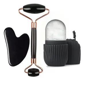Portable Facial Gua Sha Tool Set, Silicone Ice Roller Kit, Face Care Accessories, Trendy Beauty Products, Essential Skincare Tools