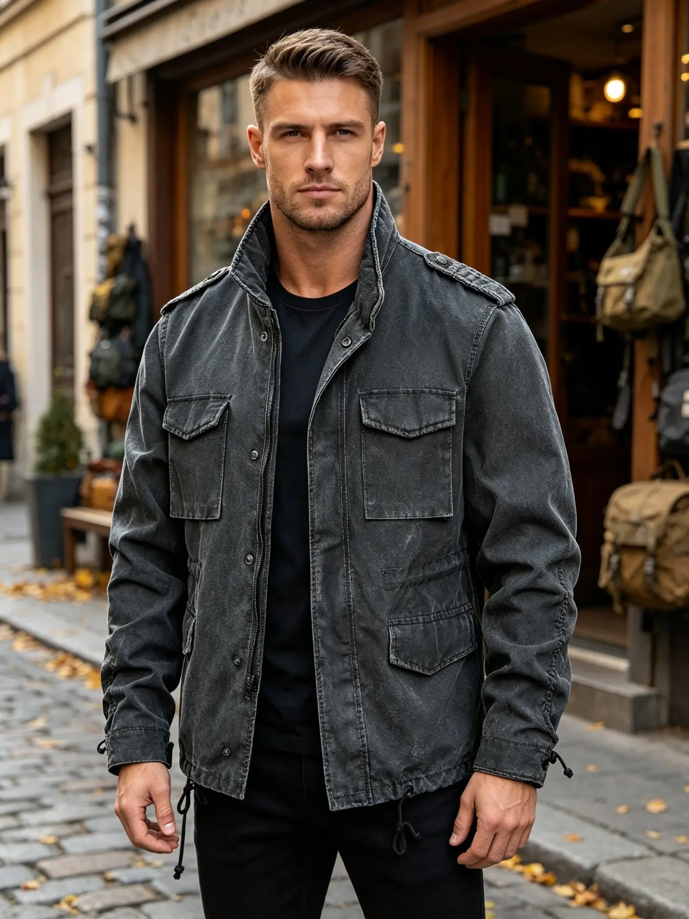 Men's Spring Autumn Lightweight Jacket, Fashion Casual Wear, Original Color Washed Process, Suitable for Daily Use, Style and Comfort Combined