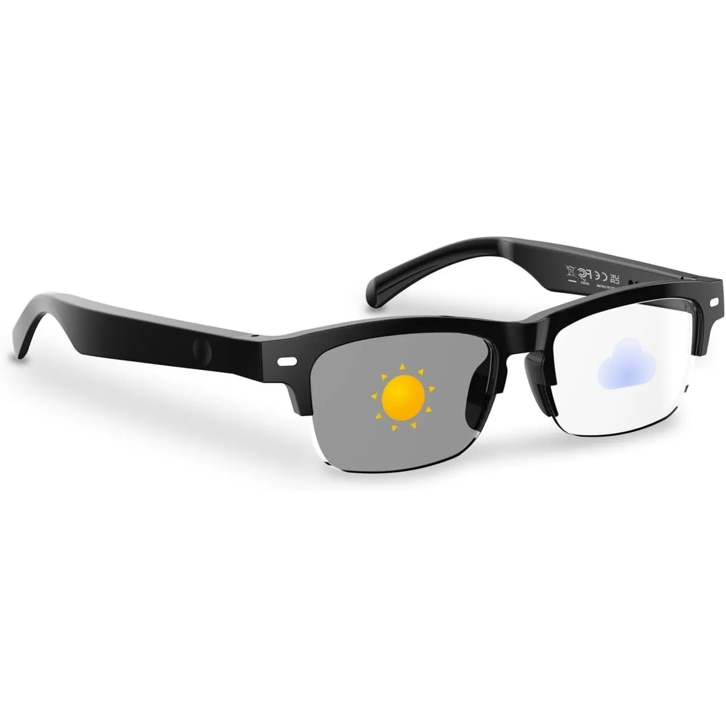 Smart Bluetooth Glasses with Open-Ear Audio, Photochromic & Polarized Lenses, Bluetooth 5.4, Voice Assistant, IPX4 Water Resistance for Travel, Work & DrivingGift